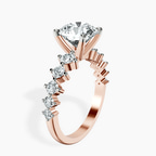 18kt Rose Gold Edna Side Stone Lab Diamond Ring standing product image one