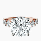 18kt Rose Gold Edna Side Stone Lab Diamond Ring front image