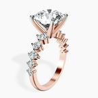 18kt Rose Gold Edna Side Stone Lab Diamond Ring standing product image one