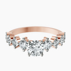 10kt Rose Gold Edna Side Stone Lab Diamond Ring front image