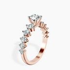 10kt Rose Gold Edna Side Stone Lab Diamond Ring standing product image one