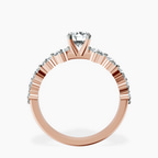 10kt Rose Gold Edna Side Stone Lab Diamond Ring side right image one