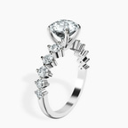 Platinum Edna Side Stone Lab Diamond Ring standing product image one