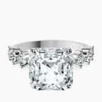 14kt White Gold Edna Side Stone Lab Diamond Ring front image
