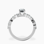 Platinum Edna Side Stone Lab Diamond Ring side right image one