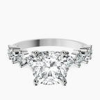 18kt White Gold Edna Side Stone Lab Diamond Ring front image