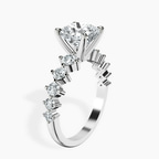 18kt White Gold Edna Side Stone Lab Diamond Ring standing product image one