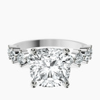 Platinum Edna Side Stone Lab Diamond Ring front image