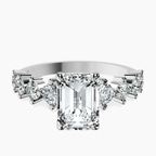 Platinum Edna Side Stone Lab Diamond Ring front image