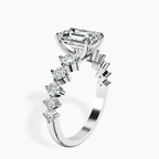 Platinum Edna Side Stone Lab Diamond Ring standing product image one