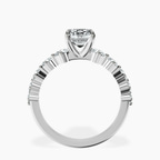 Platinum Edna Side Stone Lab Diamond Ring side right image one