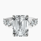 Platinum Edna Side Stone Lab Diamond Ring front image