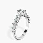 Platinum Edna Side Stone Lab Diamond Ring standing product image one