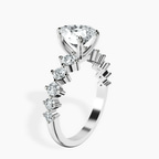 Platinum Edna Side Stone Lab Diamond Ring standing product image one