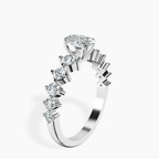 Platinum Edna Side Stone Lab Diamond Ring standing product image one