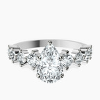 14kt White Gold Edna Side Stone Lab Diamond Ring front image
