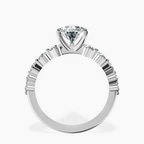 Platinum Edna Side Stone Lab Diamond Ring side right image one