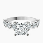 Platinum Edna Side Stone Lab Diamond Ring front image