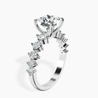 Platinum Edna Side Stone Lab Diamond Ring standing product image one