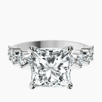 14kt White Gold Edna Side Stone Lab Diamond Ring front image
