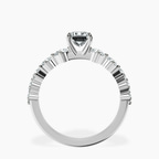 Platinum Edna Side Stone Lab Diamond Ring side right image one
