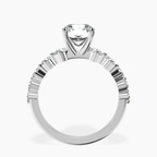 Platinum Edna Side Stone Lab Diamond Ring side right image one
