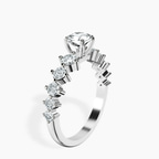 Platinum Edna Side Stone Lab Diamond Ring standing product image one