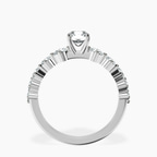 Platinum Edna Side Stone Lab Diamond Ring side right image one