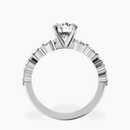 Platinum Edna Side Stone Lab Diamond Ring side right image one
