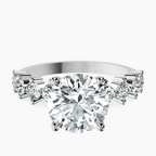 Platinum Edna Side Stone Lab Diamond Ring front image