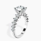 Platinum Edna Side Stone Lab Diamond Ring standing product image one