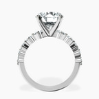 Platinum Edna Side Stone Lab Diamond Ring side right image one