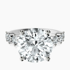 Platinum Edna Side Stone Lab Diamond Ring front image