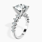 Platinum Edna Side Stone Lab Diamond Ring standing product image one