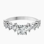 10kt White Gold Edna Side Stone Lab Diamond Ring front image
