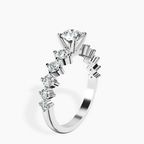 10kt White Gold Edna Side Stone Lab Diamond Ring standing product image one
