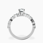 10kt White Gold Edna Side Stone Lab Diamond Ring side right image one