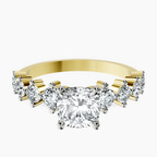 18kt Yellow Gold Edna Side Stone Lab Diamond Ring front image