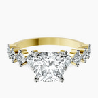 9ct Yellow Gold Edna Side Stone Lab Diamond Ring front image