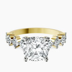 18kt Yellow Gold Edna Side Stone Lab Diamond Ring front image