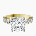 18kt Yellow Gold Edna Side Stone Lab Diamond Ring front image