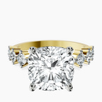 18kt Yellow Gold Edna Side Stone Lab Diamond Ring front image