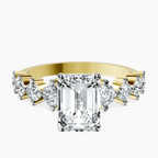 14ct Yellow Gold Edna Side Stone Lab Diamond Ring front image