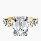 18kt Yellow Gold Edna Side Stone Lab Diamond Ring front image