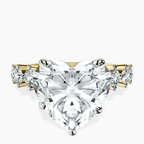 14kt Yellow Gold Edna Side Stone Lab Diamond Ring front image