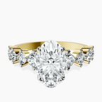 14ct Yellow Gold Edna Side Stone Lab Diamond Ring front image