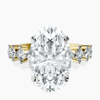 14kt Yellow Gold Edna Side Stone Lab Diamond Ring front image