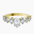 10kt Yellow Gold Edna Side Stone Lab Diamond Ring front image