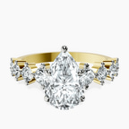 9ct Yellow Gold Edna Side Stone Lab Diamond Ring front image