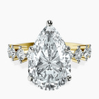 18kt Yellow Gold Edna Side Stone Lab Diamond Ring front image